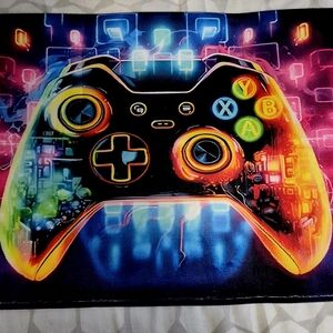 Square rug with dreamy colorful black mango design, ideal for bedroom and living